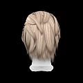 Human Head Model With Blonde Wavy Hair And Hairstyle Design