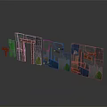 Colorful 3D Block Style Letters With Pixel Design And Shadow Effect On Gray Background