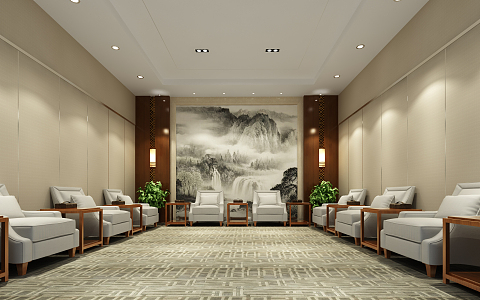 New Chinese Reception Room 3d model