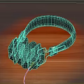 Black Over Ear Headphones on Wooden Tabletop with Comfortable Headband and Wired Connection