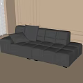 modern fabric sofa double sofa 3d model