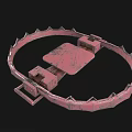 Pink Serrated Edge Mousetrap With Square Pedal For Home Use