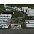 Modern School Campus Buildings With Spacious Layout And Green Lawn Areas