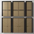 Brown Swing Doors With Black Frames Wood Grain And Various Designs
