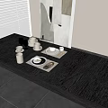 Modern Minimalist Dinnerware Set With Plates Bowls Mugs And Cutlery On Dining Table