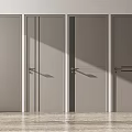 Modern Hinged Doors With Minimalist Design Metal Handles And Decorative Lines