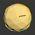 Low Poly Style Hamburger With Small Red Flag And Reflection On Dark Background