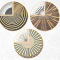 Modern round frame painting personality hanging painting 3d model