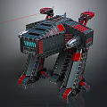Robotic Mechanical Creature With Black Red Armor Multi Legged Structure Laser Emission And Metallic Design 3d model