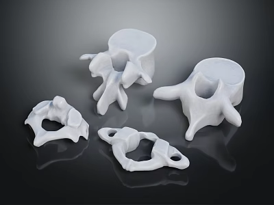 Anatomical White Human Vertebrae Organ Models For Medical Educational Study And 3d model