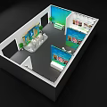 Ruijiu Meixi Wine City Exhibition Booth With Blue Green Backdrop And Green Plants