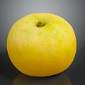 Fresh Yellow Apple With Smooth Skin And Small Dots On Dark Background