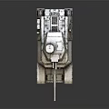 Classic Military Tank with Main Cannon Turret Heavy Armor and Metal Tracks