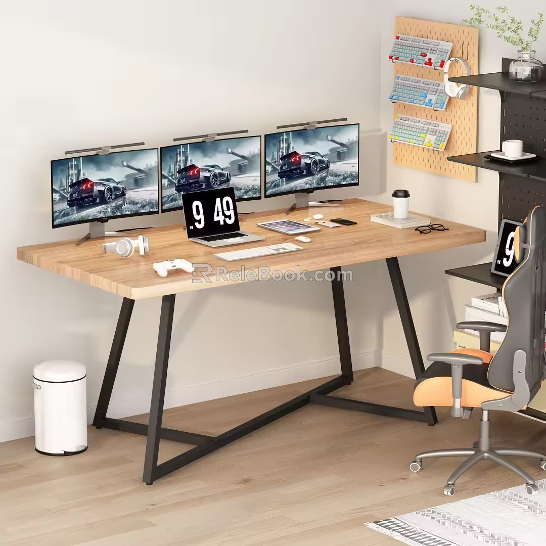 Nordic computer desk 3d model