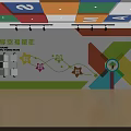 Educational Kindergarten With Colorful Walls Number Decorations Cartoon Patterns And Lockers