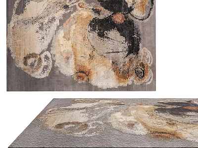 Square Rug With Abstract Pattern Modern Design Multicolor Artistic Texture for Living Room 3d model