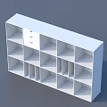 White Storage Shelf Unit With Drawer Multiple Open Compartments Modern Sleek Design 3d model