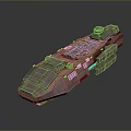Red Sci Fi Spaceship Model With Detailed Exterior And Futuristic Design Elements