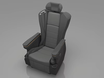 Modern Gray Leather Single Sofa With Comfortable Armrests And Backrest Design 3d model