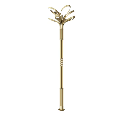 Modern Gold Outdoor Light With Tall Pole And Multi Arm Design For Garden Use 3d model