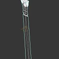 Green And Beige Patterned Fantasy Staff As Magical Long Handled Weapon 3d model