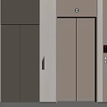 Modern Elevator Design in Building Interior with Metal Doors Control Panel and Floor 3d model