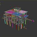 Industrial Platform Structure With Metal Frame Pipes And Support Columns
