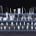 Stunning Modern Fountains Design With Multi Level Structures And Decorative Water Features 3d model