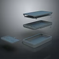 Detailed View Of Disassembled Laptop Case With Stacked Panels And Layers