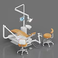 Modern Dental Treatment Chair With LED Light Display And Stool
