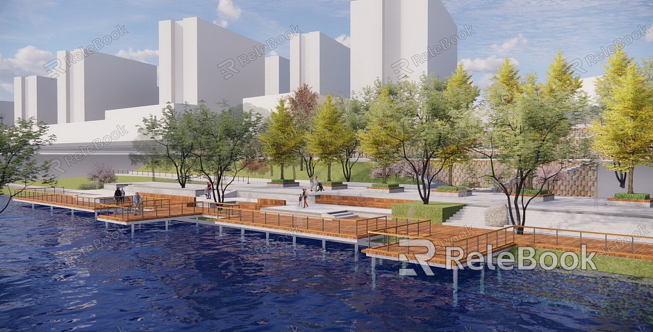 Modern Landscape Waterfront Landscape model