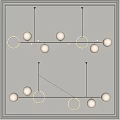 Light Luxury Chandelier Block Chandelier Combination 3d model