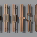 Various Classic Design Door Handles Featuring Decorative Patterns in Bronze Finish for Home Decor