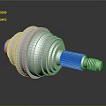 Industrial Equipment Mechanical Part with Precision Engineered Metallic Cylindrical Structure and Gear Component