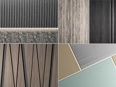 Bedroom Accent Wall Designs With Diverse Textures And Materials 3d model