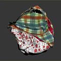 Wicker Storage Basket With Colorful Fabric And Red Strawberry Pattern