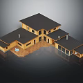 Stylish Wooden House With Black Roof Patio Multiple Wings And Large Glass Windows