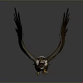 Majestic Eagle With White Head And Brown Wings Spreading In Flight