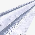 Snow Covered Path With Fresh Footprints And Clear Traces In Winter 3d model