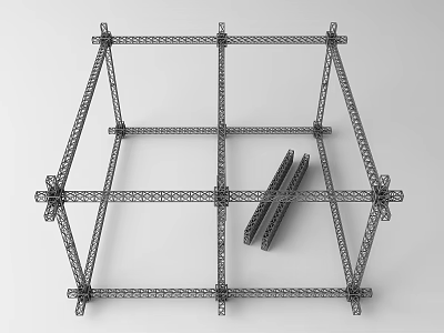 Industrial Equipment Metal Frame Structural Support Grid Design for Heavy Duty Use 3d model