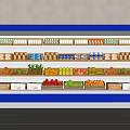 Refrigerated cabinet display cabinet fruit shelf display cabinet fruit display rack fruit peach apple watermelon supermarket display rack 3d model