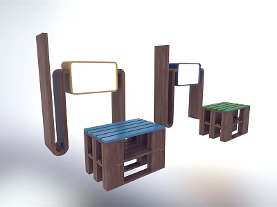 Modern all-in-one interactive machine outdoor 3d model