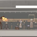 Modern Elegant Fashion Boutique Window Display With Stylish Mannequins Handbags Shoes And Unique Decorations