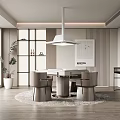 Modern Hotel Mahjong Room Interior Design With Wooden Table Comfortable Chairs And Green Plant