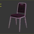 Modern Dining Chair With Metal Frame And Dark Padded Seat Backrest