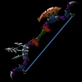 Unique Decorative Weapon with Arrow Head Metal Parts and Colorful Red Green Purple Accents