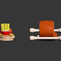 Assorted Food Items Including Hot Dog Burger Fries Pizza and Meat Products