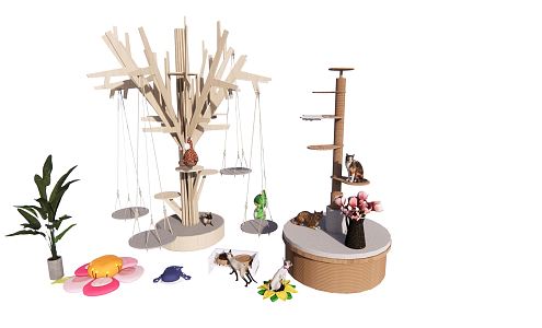 Modern Cat Climbing Rack Cat Toy Pet Cat Dog 3d model