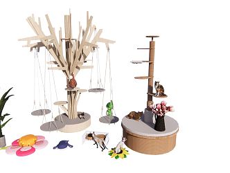 Modern Cat Climbing Rack Cat Toy Pet Cat Dog 3d model