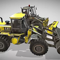 Two Yellow Construction Loaders With Large Buckets And Heavy Duty Tires